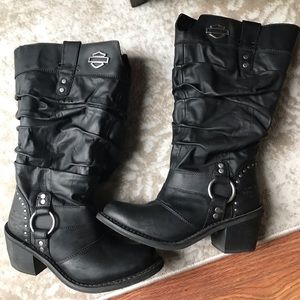 Harley-Davidson® Women's Jana Black Boots. 13-Inch Shaft, 3-Inch Heels D83562